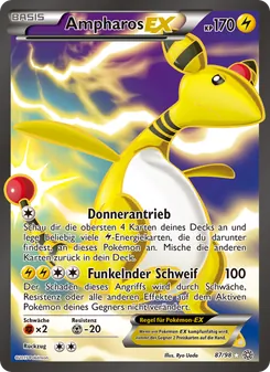 Karte Ampharos EX aus Ewiger Anfang, Nummer 87/98