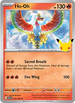 Ho-Oh card from 30th Celebration, number 012/128