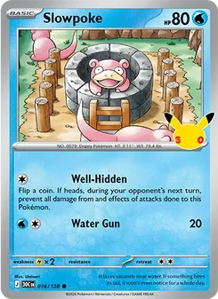 Slowpoke card from 30th Celebration, number 016/128