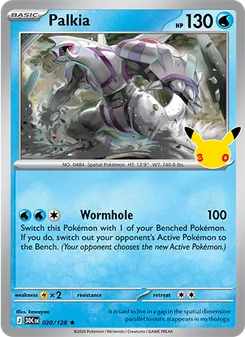 Palkia card from 30th Celebration, number 020/128
