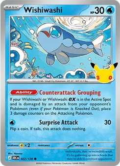 Wishiwashi card from 30th Celebration, number 022/128