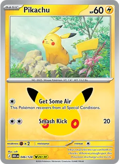 Pikachu card from 30th Celebration, number 046/128
