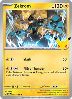 Zekrom card from 30th Celebration, number 056/128