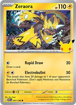 Zeraora card from 30th Celebration, number 057/128