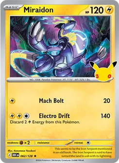 Miraidon card from 30th Celebration, number 062/128