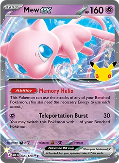 Mew ex card from 30th Celebration, number 066/128