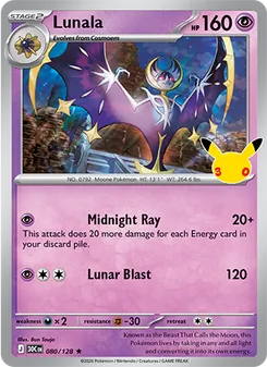 Lunala card from 30th Celebration, number 080/128