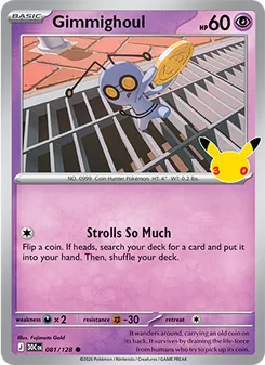 Gimmighoul card from 30th Celebration, number 081/128