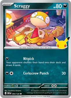Scraggy card from 30th Celebration, number 094/128