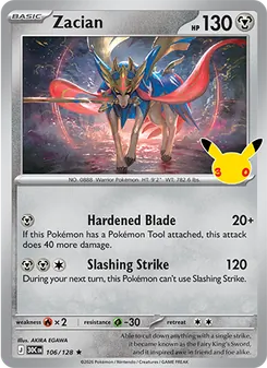 Zacian card from 30th Celebration, number 106/128