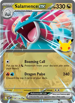 Salamence ex card from 30th Celebration, number 109/128