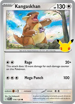 Kangaskhan card from 30th Celebration, number 114/128