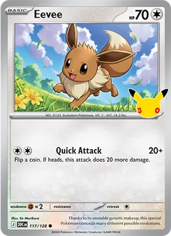 Eevee card from 30th Celebration, number 117/128