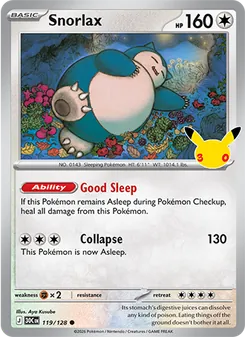 Snorlax card from 30th Celebration, number 119/128