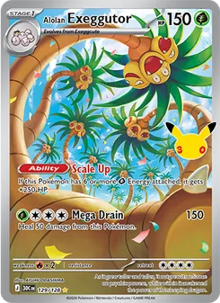 Alolan Exeggutor card from 30th Celebration, number 129/128