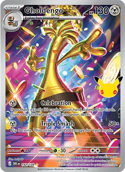 Gholdengo card from 30th Celebration, number 142/128