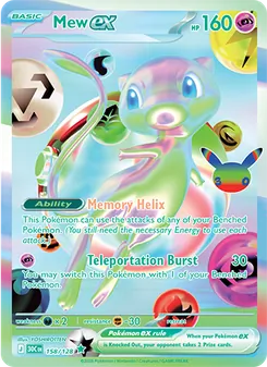 Mew ex card from 30th Celebration, number 158/128