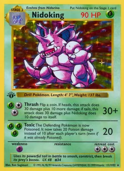 Nidoking card from Base Set, number 11/102