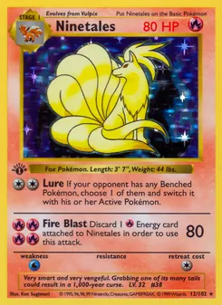 Ninetales card from Base Set, number 12/102