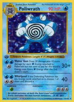 Poliwrath card from Base Set, number 13/102