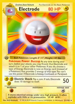 Electrode card from Base Set, number 21/102