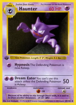 Haunter card from Base Set, number 29/102