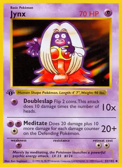 Jynx card from Base Set, number 31/102