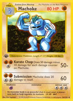 Machoke card from Base Set, number 34/102