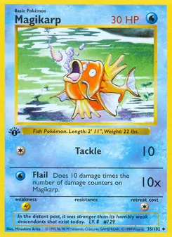 Magikarp card from Base Set, number 35/102