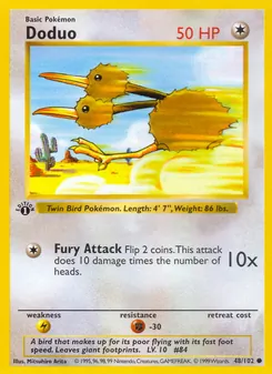 Doduo card from Base Set, number 48/102