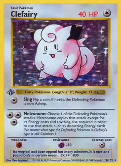 Clefairy card from Base Set, number 5/102