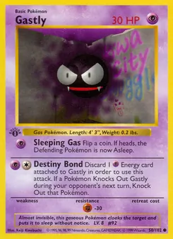 Gastly card from Base Set, number 50/102