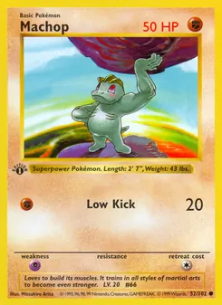 Machop card from Base Set, number 52/102