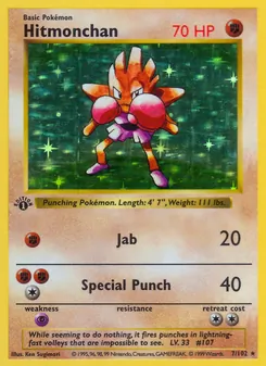Hitmonchan card from Base Set, number 7/102