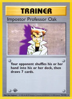 Impostor Professor Oak card from Base Set, number 73/102
