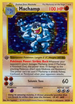 Machamp card from Base Set, number 8/102
