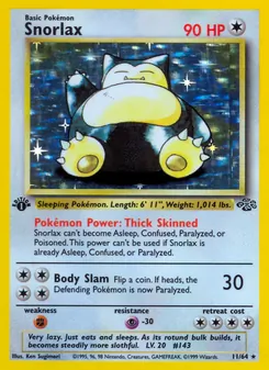 Kartu Snorlax dari Jungle, nomor 11/64