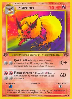Kartu Flareon dari Jungle, nomor 19/64