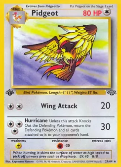 Kartu Pidgeot dari Jungle, nomor 24/64