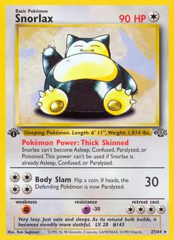 Kartu Snorlax dari Jungle, nomor 27/64