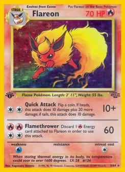 Kartu Flareon dari Jungle, nomor 3/64