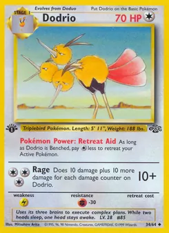 Dodrio card from Jungle, number 34/64