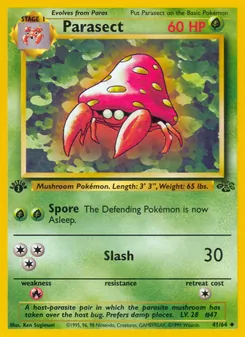 Parasect card from Jungle, number 41/64
