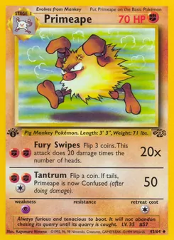 Primeape card from Jungle, number 43/64