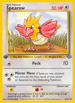Spearow card from Jungle, number 62/64