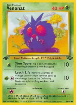 Venonat card from Jungle, number 63/64
