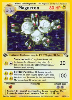 Magneton card from Fossil, number 11/62
