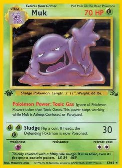 Muk card from Fossil, number 13/62