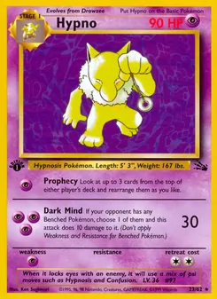 Hypno card from Fossil, number 23/62