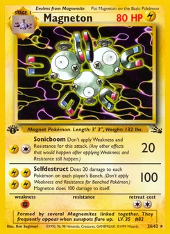 Magneton card from Fossil, number 26/62